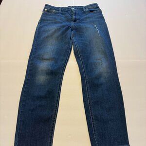Lucky Brand Bridgette Skinny Jeans Womens 8 29 Distressed Raw Hem Medium Wash